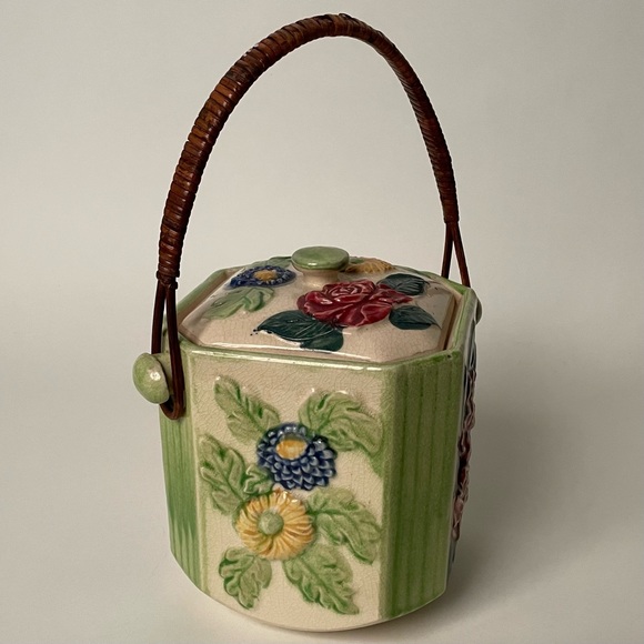 Vintage Japanese biscuit/cookie jar with lid - Picture 2 of 16